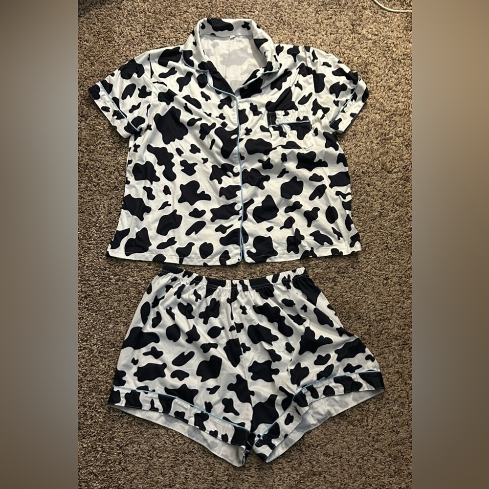 Cow Print Pajama Set